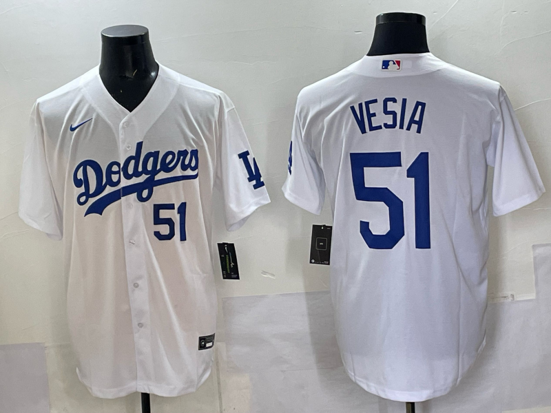 Men Los Angeles Dodgers 51 Vesia white Nike 2025 MLB jersey 004